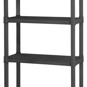 Sterilite 4 Shelf Unit, Heavy-Duty Shelving Storage and Utility Rack - Standing Plastic Organizer Shelves for Kitchen, Bathroom, and Garage